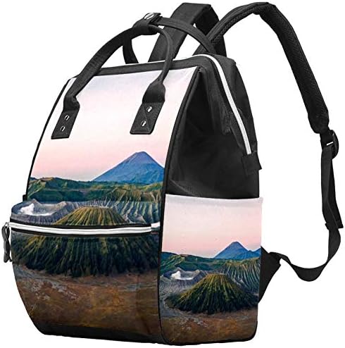 Volkan Fuji Dağı Manzara Bebek Bezi Çantası Laptop Sırt Çantaları Dizüstü Sırt Çantası Seyahat Yürüyüş Sırt Çantası Kadın Erkek