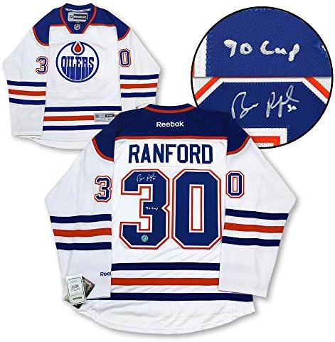 Bill Ranford Edmonton Oilers İmzalı ve Yazılı Reebok Forması-İmzalı NHL Formaları
