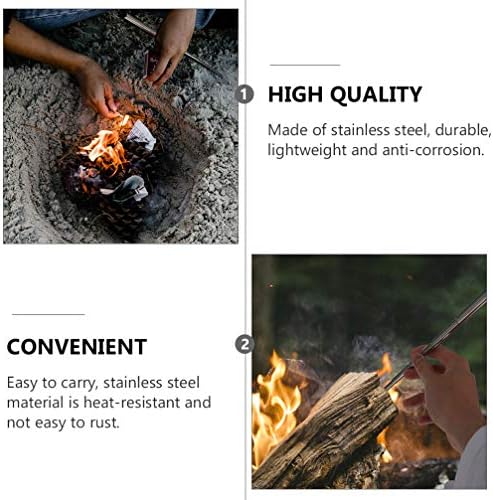 TOYANDONA 4 adet Darbe Yangın Tüpü Katlanabilir Paslanmaz Çelik Yangın Üfleyici Boru Açık Kamp Ateşi Körük Aracı Oluşturur Yangın