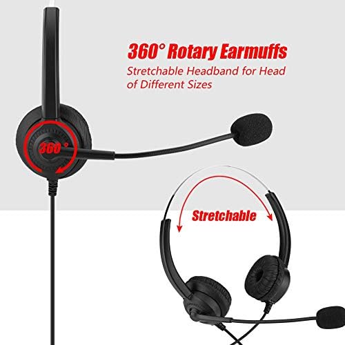 fosa Çağrı Merkezi mikrofonlu kulaklık, Gürültü Önleyici 360 Döner Kulaklıklar Çağrı Merkezi PC Oyun Kulaklığı Telefon Danışmanlığı