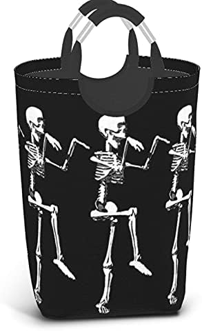 Cadılar bayramı Posable İskelet Kafatası Büyük Kirli Giysiler Çanta, Taşınabilir Kirli Giysiler Çanta, Yumuşak Kavrama Kolu İle