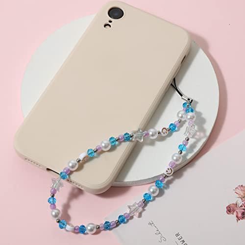 3 Adet telefon çekicilik kayış gülen boncuklu telefon anahtarlık Kawaii kadınlar için kişiselleştirilmiş dize yıldız sevimli