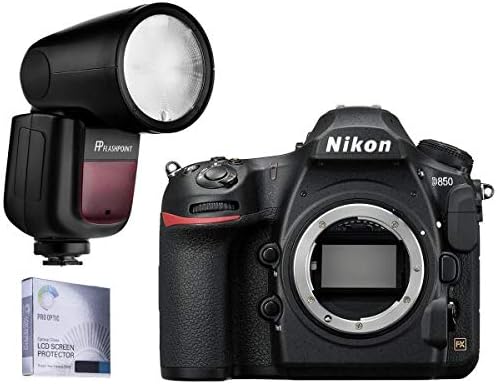 Nikon D850 DSLR Fotoğraf Makinesi Gövdesi-El Feneri Zoom Li-on X R2 TTL On-Kamera Yuvarlak El Feneri, Ekran Koruyucu