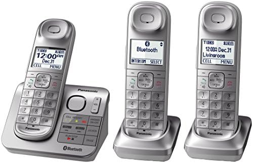 Panasonic KX-TGL463S Dect_6.0 3 Ahizeli Sabit Telefon, Gümüş ve Beyaz
