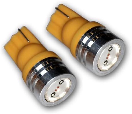 TuningPros LEDSTL-T10-AHP1 adım ışık LED ampuller T10 kama, yüksek güç LED Amber 2-pc Seti