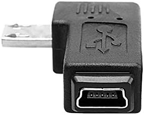 9mm Uzun Bağlayıcı 90 Derece Sol Açılı Mikro USB 2.0 5pin Erkek Mini USB Dişi Uzatma Adaptörü