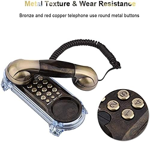 ALİSALQ Telefon Vintage Retro Antika Telefon Ergonomik Tasarım Antika Retro Duvar Telefonu Moda Telefon Bronz Kırmızı Bakır Siyah