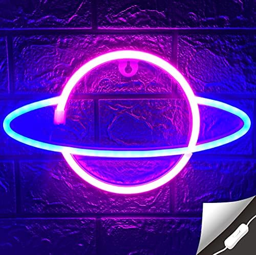 Lumoonosity Gezegen Neon burcu, USB Powered gezegen ışık Led Neon tabelalar ile On / Off Anahtarı, gezegen Led Burcu için Duvar