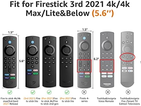 [2 Paket] WEVOVE Firestick Uzaktan Kapak 3rd 2021 4 k|4 k Max / Lite, Silikon Uzaktan Kapak ile Bilek Kayışı, Uzaktan Kumanda