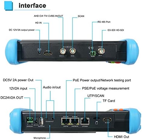 7 inç Dokunmatik Ekran H. 265 4 K IP Kamera Test Cihazı CCTV AHD CVBS Analog Test Cihazı Dahili WiFi ile POE/WiFi/HDMI Çıkışı
