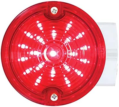 United Pacific 21 LED 3 1/4 Çift Fonksiyonlu Harley Sinyal Lambası w/Muhafaza-Kırmızı LED / Kırmızı Lens
