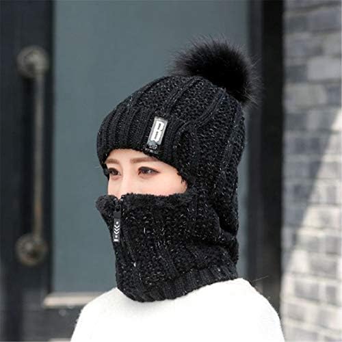 Erkekler ve Kadınlar için kış Bere Şapka Eşarp Seti, Yumuşak Streç Şapka Eşarp Bisiklet Sıcak Kış Şapka Örgü Eşarp Şapka