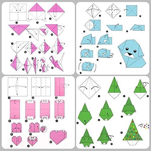 300 Yaprak Origami Kağıt, 6 İnç Kare, 50 Canlı Renkler, Tek Taraflı Renkli Origami Kağıt