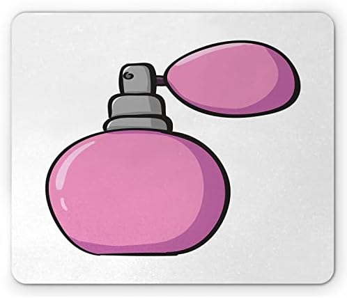 Ambesonne Parfüm Mouse Pad, Blossom'un Kokusu Retro Kozmetik Ürünleri Kolonya Kokusu Krem İllüstrasyon, Dikdörtgen Kaymaz Kauçuk