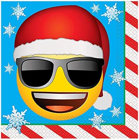 Emoji Noel Partisi Malzemeleri - Emoji Noel Kağıt Parti Peçeteleri, 16ct