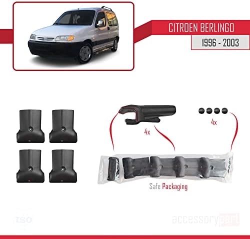 accessorypart Çapraz Bar Citroen Berlingo 1996-2003 ıçin Çatı Raflar Araba Üst Bagaj Taşıyıcı Rayları Gri