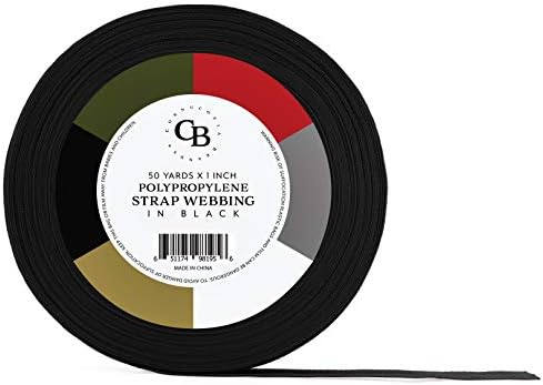 Cornucopia 50 Metre Siyah Polipropilen Dokuma, 1 inç Genişliğinde Siyah Polipro Kayış Dokuma; Çantalar, Dış Mekan Ekipmanları