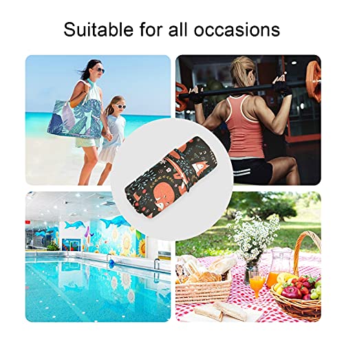 2 adet Bez Bebek Bezi ıslak kuru çanta Su Geçirmez Hayvan Tilki Çiçekler Yapraklar Kullanımlık Yıkanabilir Seyahat Plaj Yoga