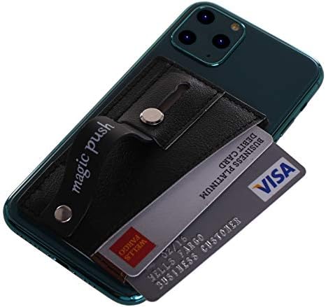 Ucuz Pazar Deri Telefon Kartı Tutucu ile Telefonun Arka için Silikon Halka, Stick-on Yapıştırıcı Kredi Kartı Cüzdan Düz Cep Cep