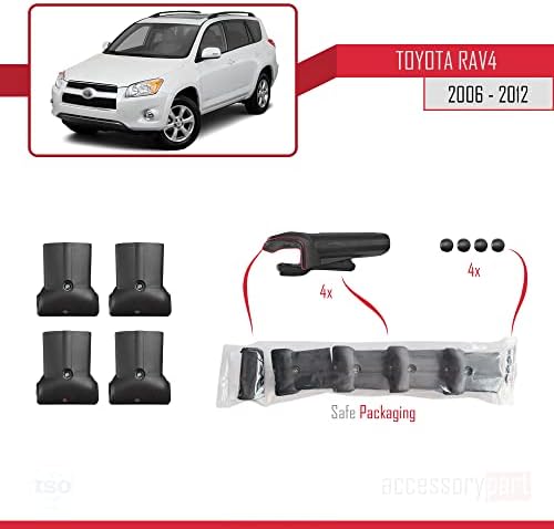 accessorypart Travers Toyota RAV4 2006-2012 ıçin Çatı Rafları Araba Üst Bagaj Taşıyıcı Rayları Gri