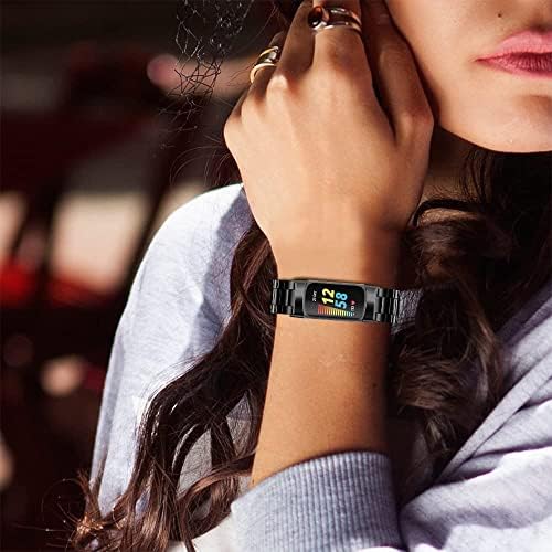 Metal Yedek Bantları için Fitbit Şarj 5 Gelişmiş Spor ve Sağlık Tracker Aksesuarları Paslanmaz Çelik Saat Kayışı için Kadın Erkek
