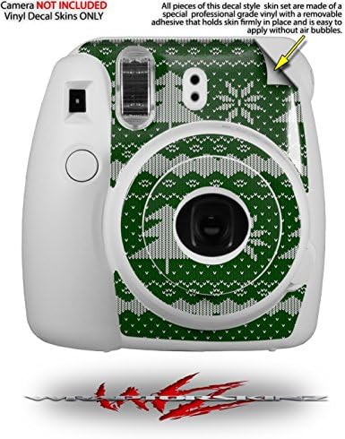 WraptorSkinz Cilt Çıkartması Wrap Fujifilm Mini 8 Kamera ile Uyumlu Çirkin Tatil Noel Kazak-Noel Ağaçları Yeşil 01 (Kamera Dahil
