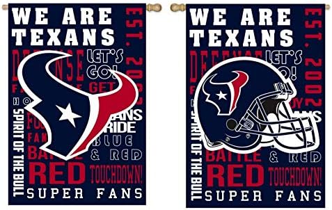 Rıco Industrıes, Inc. Texans Fan Kuralları Premium 2 Taraflı Bahçe Bayrağı Açık Ev Afiş Futbol