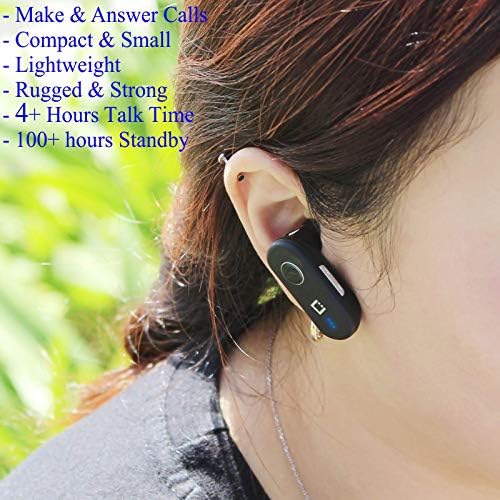 Kulaklık Kyocera Hidro Görünüm için Çalışır Kulak Kablosuz Bluetooth Kulaklık ile Hızlı Şarj (V4. 2 Siyah)