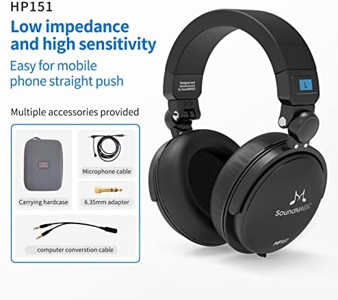 SoundMAGIC HP151 Premium Tam Boy Kapalı Sırtlı Katlanır Kulaklıklar (Siyah)