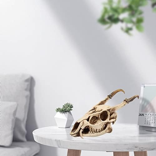 Newmınd Keçi Kafatası Başkanı Heykel Retro Tarzı Kemik Modeli, reçine Yaratıcı Figürler Viking Gotik Hayvan için Mutfak, Yatak