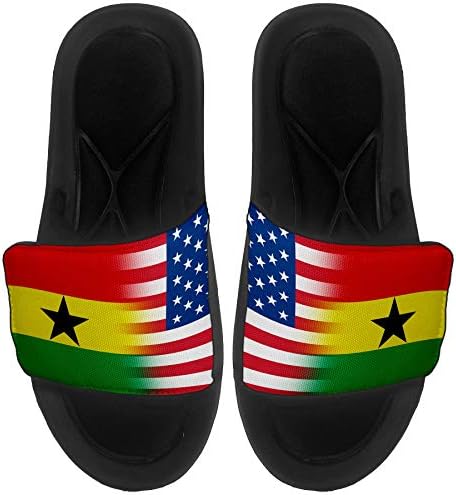 ExpressİtBest Yastıklı Slide-On Sandalet / Erkekler, Kadınlar ve Gençler için Slaytlar-Gana Bayrağı (Ganalı) - Gana Bayrağı
