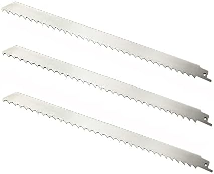 YaFex 12 İnç Paslanmaz Çelik Pistonlu testere Bıçağı için Gıda Kesme, 3TPI Boyasız Paslanmaz Çelik Büyük Diş Testere Bıçakları