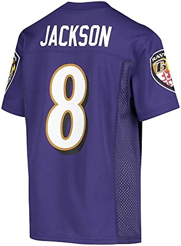 Outerstuff Gençlik Lamar Jackson Mor Baltimore Ravens Çoğaltma Oyuncu Forması