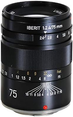 KİPON IBERİT 75mm F2.4 Tam Çerçeve Lensler için Fuji X Dağı aynasız kamera (Siyah)
