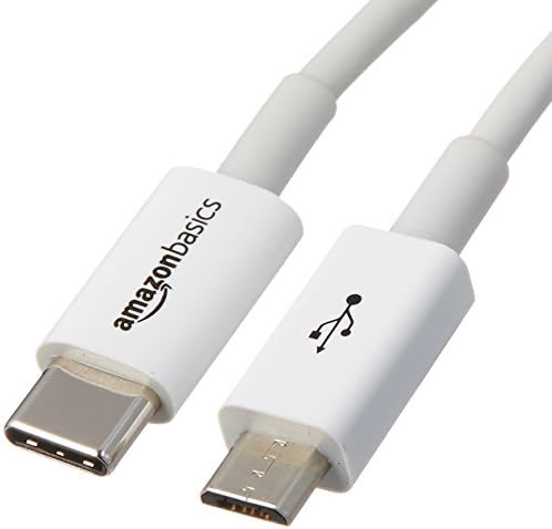 Basics USB Tip-C'den Mikro-B 2.0 Kablosuna-6 Fit (1,8 Metre) - Beyaz, 5'li Paket
