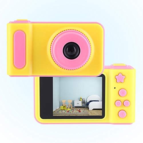 Teror Çocuk Kamera, Mini Sevimli 2 İnç Renkli Ekran HD 1080P Çocuk Çocuk Oyuncak Dijital Video Kamera (Pembe)