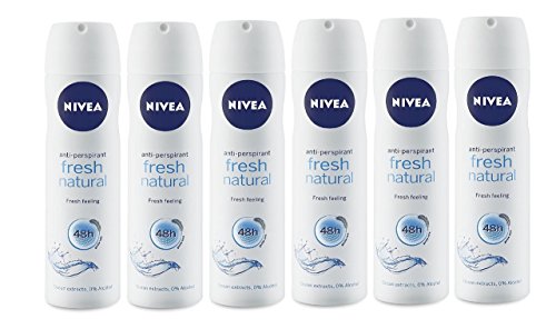 Nivea Women Deodorant Sprey, Taze Doğal, 150 mL / 5,07 oz, 6'lı Paket