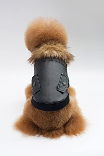 HUANSUN Kış Sıcak Köpek Giysileri Pet Deri Küçük Orta Köpek Kapşonlu Giyim Hafif Hoodie