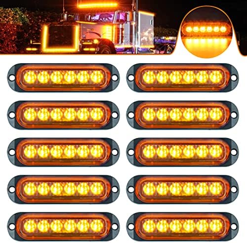 ALFU 10 pcs Amber 12-24 v 6LED Side Marker ışık gümrükleme lambası iç aydınlatma römork ışaretleyici ışık Su geçirmez mühürlü