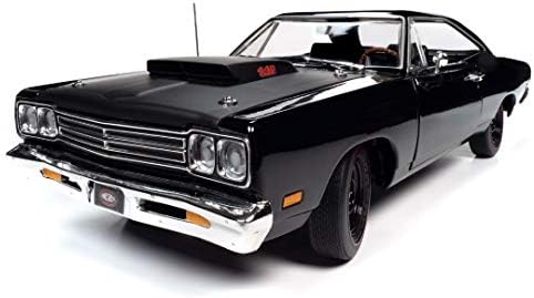 Amerikan Kas 1969.5 Model Araç Kiti, Metalik Siyah Renk Plymouth RR Hardtop (MCACN) 1: 18 Ölçekli pres döküm Model araba - Plymouth
