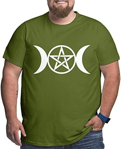 Yuxuxuıdsxmm Üçlü Ay Pentagramı Pagan Erkekler Spor Pamuk Moda Büyük Boy T Shirt