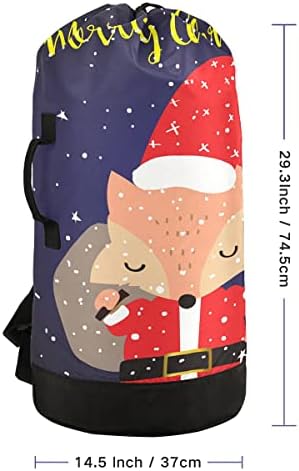 Işık Noel Tilki çamaşır torbası Seyahat çamaşır sırt çantası ile ayarlanabilir Kayış Yıkanabilir Ağır Büyük Giysi omuzdan askili