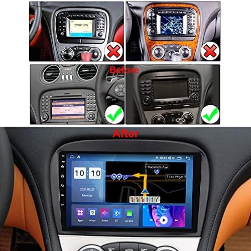 LHWSN Android 10.0 Autoradio Araç Navigasyon Stereo için Benz SL R230 2001-2007, 9 İnç Dokunmatik Ekran Ana Ünite Carplay FM