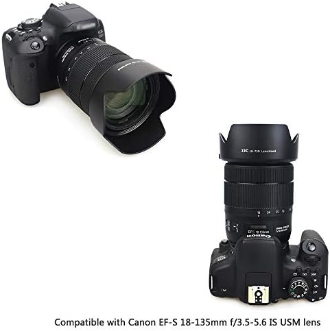 JJC EW-73D Süngü Lens Hood Gölge için Canon EF-S 18-135mm f / 3.5-5.6 ıs USM Lens üzerinde Canon EOS 90D 80D 77D 60D için Canon
