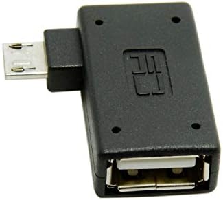 Cablecc 90 Derece Sol Açılı mikro USB 2.0 OTG Host Adaptörü ile USB Güç için Galaxy S3 S4 S5 Note2 Note3 Cep Telefonu ve Tablet