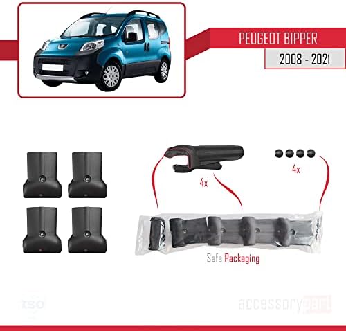 accessorypart Çapraz Bar ıçin Peugeot Bipper 2008-2021 Çatı Rafları Araba Üst Bagaj Taşıyıcı Rayları Gri