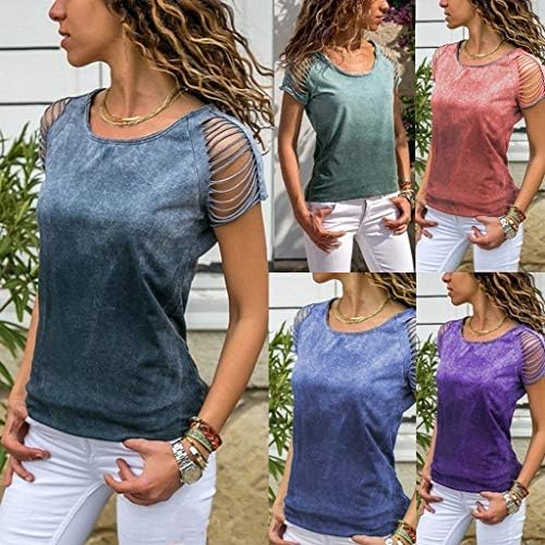 855 kadın seksi ince T-Shirt O-boyun kırpma kısa kollu rahat düz renk üstleri bluz kesip
