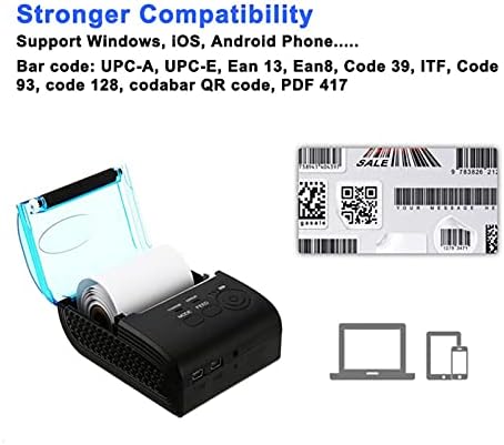 NEDEN - YUE Etiket Makinesi Mini Bluetooth Yazıcı Termal Makbuz Yazıcısı Cep Telefonu PC için Cep Bilet Makinesi Etiketleme,