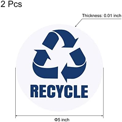 MECCANIXITY Geri Dönüşüm Etiket Kutusu Etiketleri 5 İnç Büyük Geri Dönüşüm Vinil Paslanmaz Çelik / Plastik çöp tenekesi, beyaz