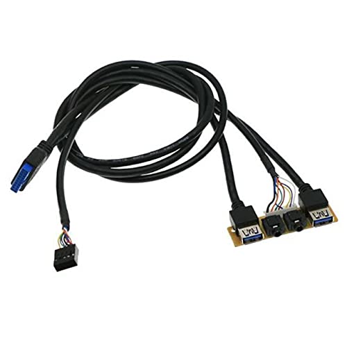 Konnektörler USB Ön Panel Kablosu 2 x USB3.0+HD Ses Jakı Bağlantı Noktaları DIY Bilgisayar Kasası Ön Ses Bölme Kasası PC Masaüstü